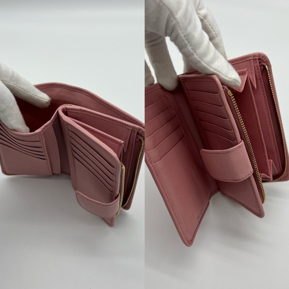 ❌SOLD❌Authentic Prada pink Saffiano leather compact wallet - Picture 6 of 16